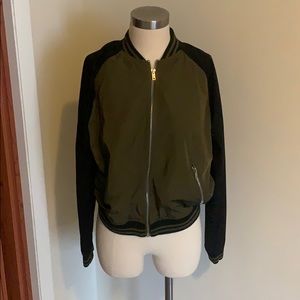 Cotton On Green and Black Bomber Jacket